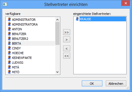 Stellvertreter einrichten